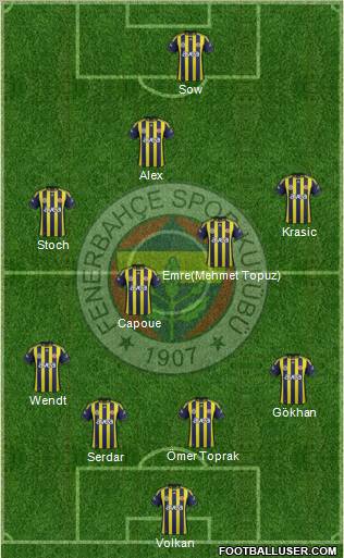 Fenerbahçe SK Formation 2012