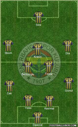 Fenerbahçe SK Formation 2012