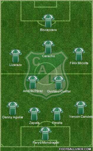 AC Deportivo Cali 4-4-1-1 football formation