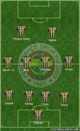 Fenerbahçe SK Formation 2012