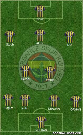 Fenerbahçe SK Formation 2012