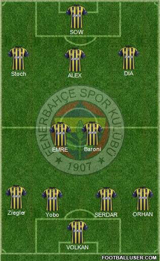 Fenerbahçe SK Formation 2012