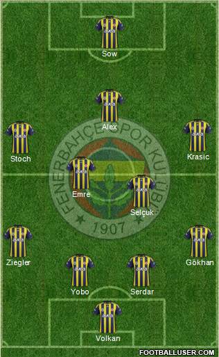 Fenerbahçe SK Formation 2012