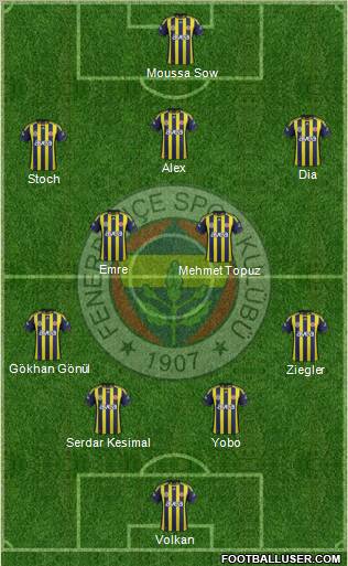 Fenerbahçe SK Formation 2012