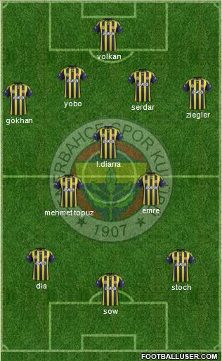Fenerbahçe SK Formation 2012