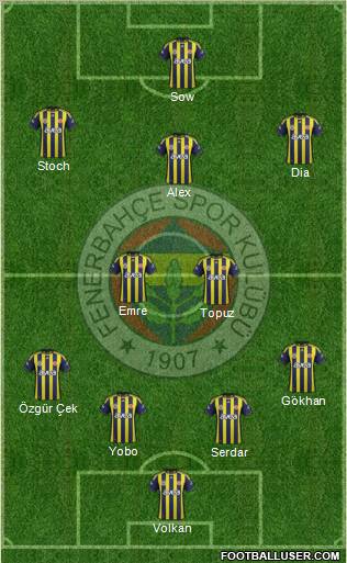 Fenerbahçe SK Formation 2012