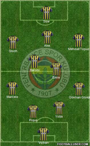 Fenerbahçe SK Formation 2012