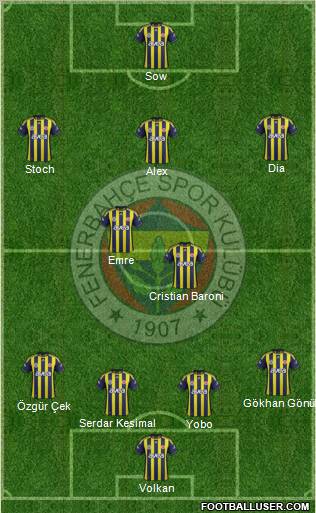 Fenerbahçe SK Formation 2012
