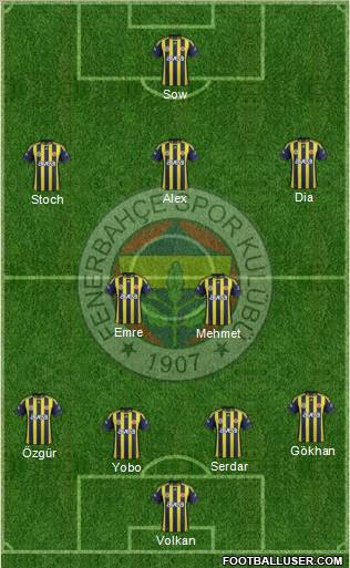 Fenerbahçe SK Formation 2012