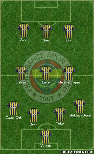 Fenerbahçe SK Formation 2012