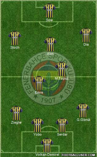 Fenerbahçe SK Formation 2012