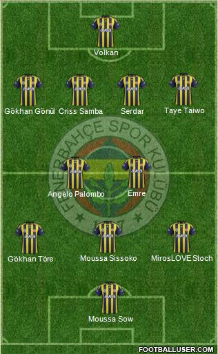 Fenerbahçe SK Formation 2012