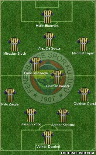 Fenerbahçe SK Formation 2012