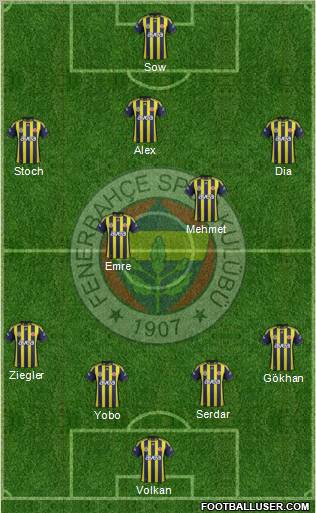 Fenerbahçe SK Formation 2012