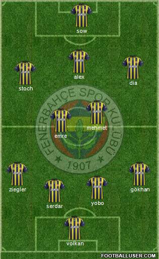 Fenerbahçe SK Formation 2012