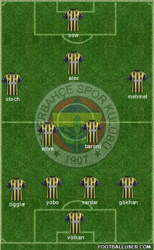 Fenerbahçe SK Formation 2012