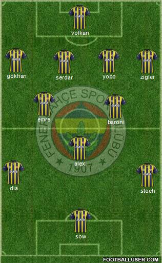 Fenerbahçe SK Formation 2012