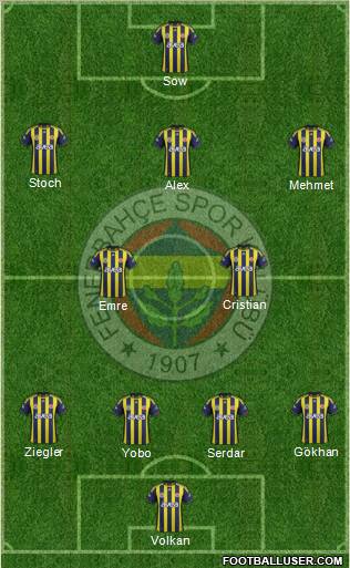 Fenerbahçe SK Formation 2012