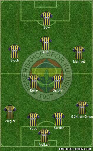 Fenerbahçe SK Formation 2012