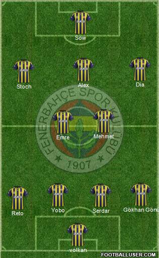 Fenerbahçe SK Formation 2012