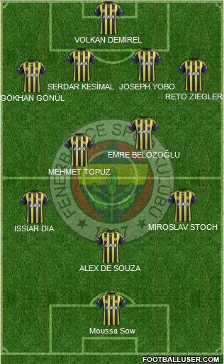 Fenerbahçe SK Formation 2012