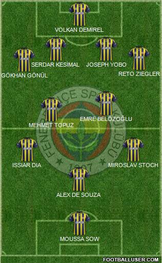 Fenerbahçe SK Formation 2012