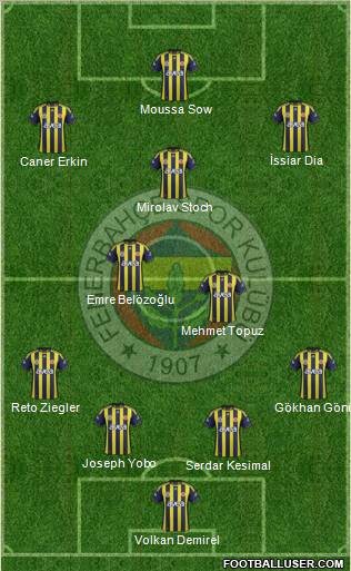 Fenerbahçe SK Formation 2012