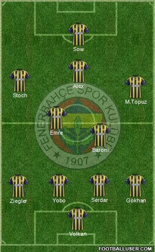 Fenerbahçe SK Formation 2012