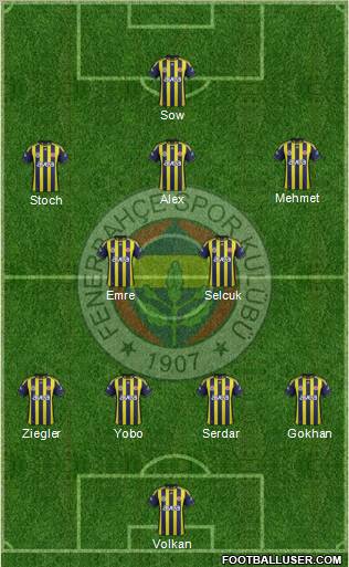 Fenerbahçe SK Formation 2012