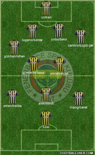 Fenerbahçe SK Formation 2012