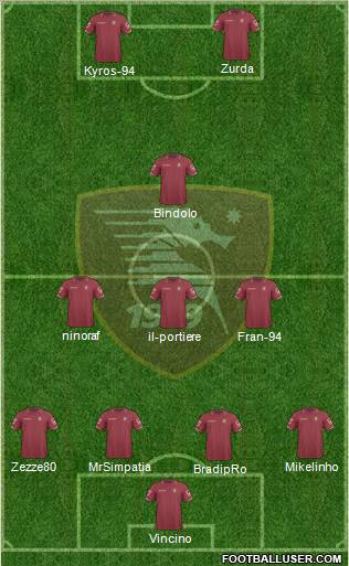 Salernitana football formation