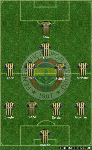 Fenerbahçe SK Formation 2012
