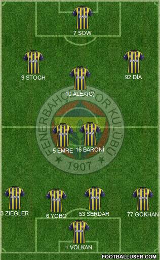 Fenerbahçe SK Formation 2012