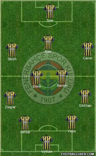 Fenerbahçe SK Formation 2012