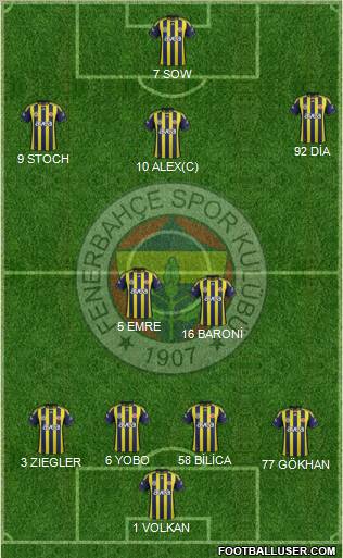 Fenerbahçe SK Formation 2012