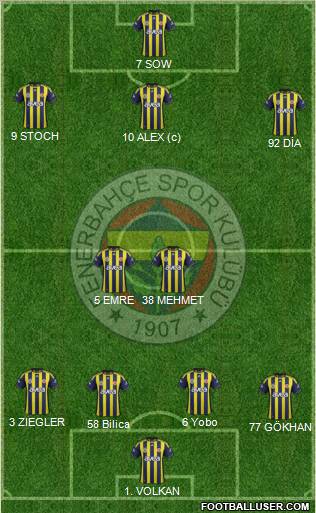 Fenerbahçe SK Formation 2012