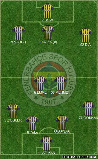 Fenerbahçe SK Formation 2012