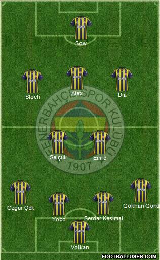 Fenerbahçe SK Formation 2012