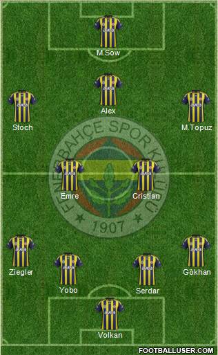 Fenerbahçe SK Formation 2012