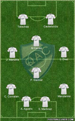 Quilmes 4-3-1-2 football formation