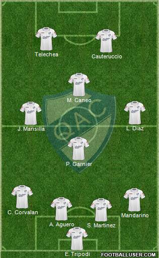 Quilmes 4-3-1-2 football formation