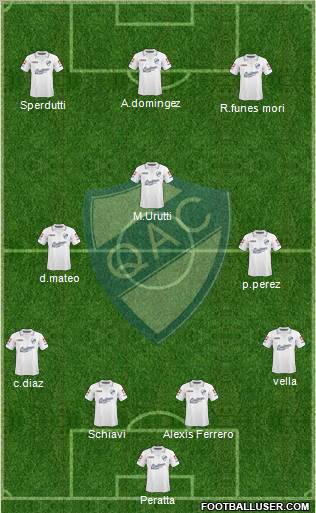 Quilmes 4-4-2 football formation