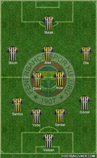 Fenerbahçe SK Formation 2012