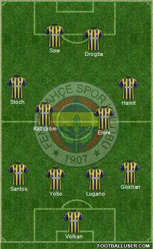 Fenerbahçe SK Formation 2012