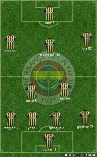 Fenerbahçe SK Formation 2012