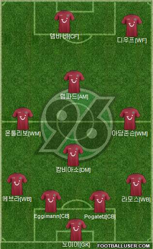 Hannover 96 Formation 2012