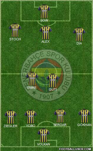 Fenerbahçe SK Formation 2012