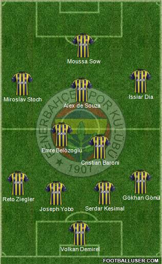 Fenerbahçe SK Formation 2012