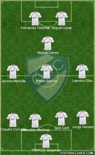 Quilmes 4-3-1-2 football formation