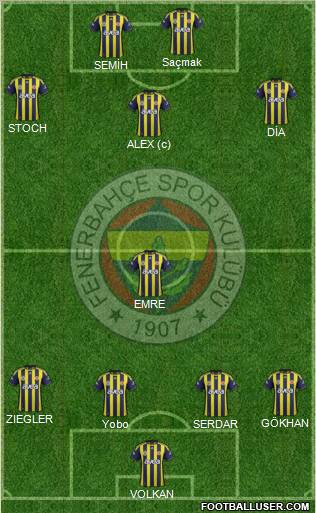 Fenerbahçe SK Formation 2012